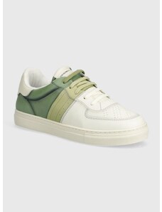 Kožené sneakers boty Emporio Armani zelená barva