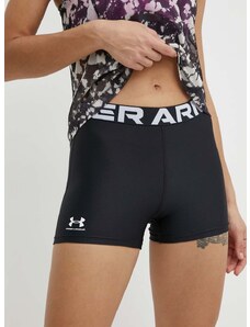 Tréninkové šortky Under Armour Authentics černá barva, s potiskem, medium waist