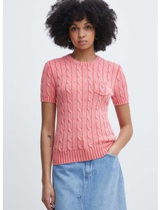 Bavlněný svetr Polo Ralph Lauren růžová barva, 211935306