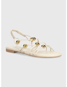 Kožené sandály AGL SUMMER dámské, béžová barva, D656081PHSOFTY0119