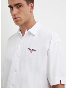 Bavlněná košile Polo Ralph Lauren bílá barva, relaxed, s klasickým límcem, 710945727