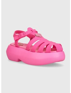 Sandály Love Moschino dámské, růžová barva, na platformě, JA16247I0II38604