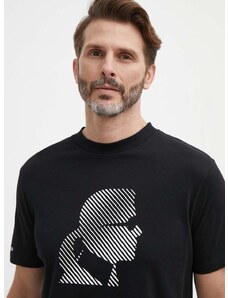 Bavlněné tričko Karl Lagerfeld černá barva, s potiskem, 542224.755052