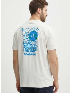 Bavlněné tričko Napapijri S-Boyd béžová barva, s potiskem, NP0A4HQFN1A1