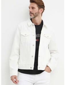 Džínová bunda Tommy Hilfiger pánská, bílá barva, přechodná, MW0MW34522