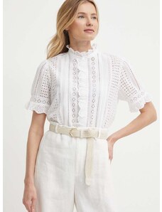 Bavlněná košile Polo Ralph Lauren bílá barva, regular, se stojáčkem, 211935147