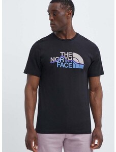 Bavlněné tričko The North Face černá barva, s potiskem, NF0A87NTJK31