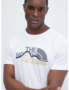 Bavlněné tričko The North Face bílá barva, s potiskem, NF0A87NTFN41