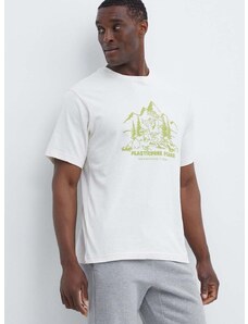 Bavlněné tričko The North Face Patron Plasticfree Peaks béžová barva, s potiskem, NF0A87DXQLI1