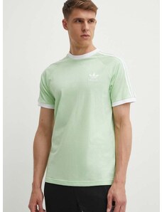 Bavlněné tričko adidas Originals zelená barva, s aplikací, IM9391