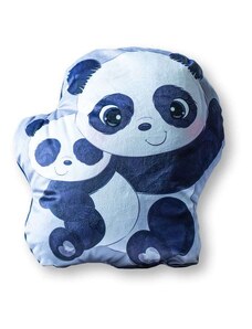 DETEXPOL Tvarovaný mikroplyšový polštářek Panda Polyester, 35x30 cm