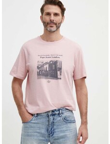 Bavlněné tričko Pepe Jeans COOPER růžová barva, s potiskem, PM509379