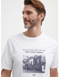 Bavlněné tričko Pepe Jeans COOPER bílá barva, s potiskem, PM509379