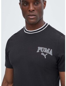 Bavlněné tričko Puma SQUAD černá barva, s potiskem, 678968