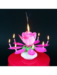 GODAN Dortová svíčka hrající s fontánou - Růžová