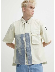 Bavlněná košile A-COLD-WALL* Strand Overshirt béžová barva, relaxed, s klasickým límcem, ACWMSH131