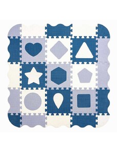 Pěnové puzzle podložka ohrádka Milly Mally Jolly 3x3 Shapes Blue Barva: Modrá