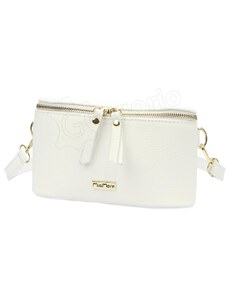 Kožená dámská ledvinka/ crossbody MiaMore - bílá