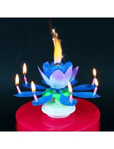 GODAN Dortová svíčka hrající s fontánou - Modrá