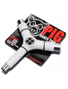 Skate klíč Pig Wheels Tri-Socket Threader Tool - White
