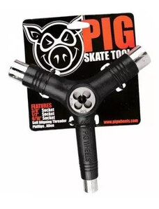 Skate klíč Pig Wheels Tri-Socket Threader Tool - Black