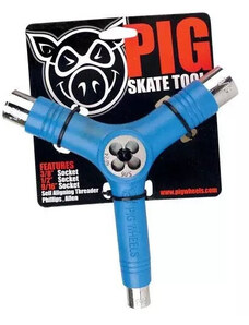 Skate klíč Pig Wheels Tri-Socket Threader Tool - Blue
