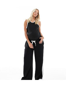 ASOS Maternity ASOS DESIGN Maternity pull on trouser with contrast panel in black