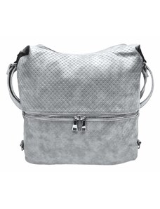 Tapple Velký světle šedý kabelko-batoh 2v1 s praktickou kapsou