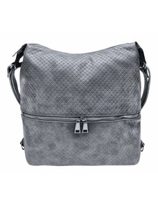 Tapple Velký středně šedý kabelko-batoh 2v1 s praktickou kapsou
