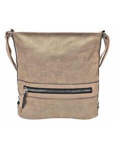 Tapple Velká světle hnědá kabelka a batoh 2v1 s texturou Hennie
