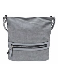 Tapple Velká světle šedá kabelka a batoh 2v1 s texturou
