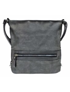 Tapple Velká středně šedá kabelka a batoh 2v1 s texturou