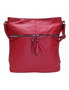 Tapple Tmavě červená crossbody kabelka s koso vzorem Delia