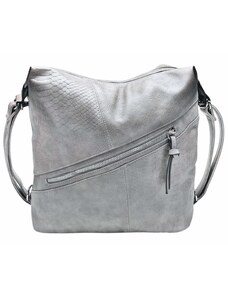 Tapple Velký světle šedý kabelko-batoh z eko kůže Nessie