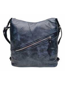 Tapple Velký tmavě modrý kabelko-batoh z eko kůže Nessie