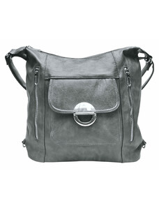Tapple Velký středně šedý kabelko-batoh 2v1 s kapsami Callie
