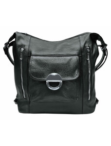 Tapple Velký černý kabelko-batoh 2v1 s kapsami