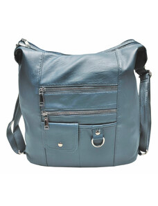 Tapple Středně modrý kabelko-batoh 2v1 s kapsami