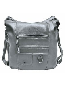 Tapple Středně šedý kabelko-batoh 2v1 s kapsami