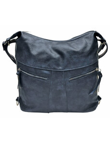 Tapple Velký tmavě modrý kabelko-batoh z eko kůže Crissie