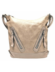 Tapple Velký světle hnědý kabelko-batoh s kapsami