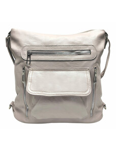 Tapple Praktický šedobéžový kabelko-batoh 2v1 s kapsami
