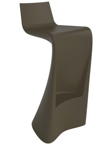 VONDOM Matně hnědá plastová barová židle WING 72 cm
