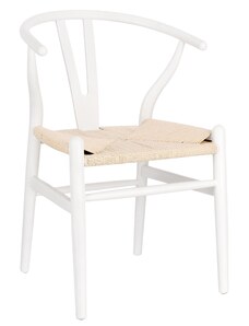 Bílá dřevěná jídelní židle Bizzotto Artas