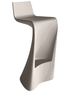 VONDOM Matně šedo hnědá plastová barová židle WING 72 cm