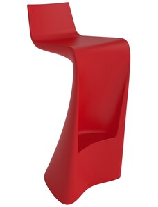 VONDOM Matně červená plastová barová židle WING 72 cm