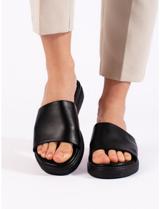 Shelvt Women's Black Flip Flops