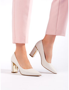 Shelvt Women's heeled pumps white