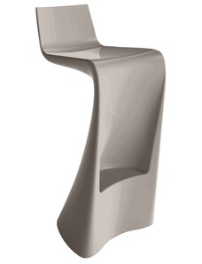 VONDOM Šedo hnědá plastová barová židle WING 72 cm