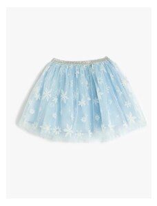 Koton Tutu Skirt Snowflake Pattern, Lurex, Elastic Waist.